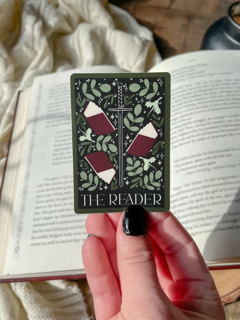 The Reader Sticker | Bookish Waterproof Vinyl Book/ Kindle Stickers for Fantasy Romantasy Readers image 1