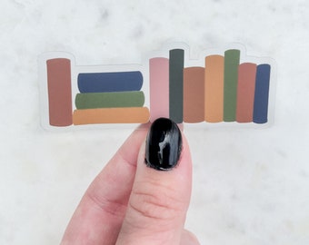 Book Bookshelf Border Sticker | Clear Bookish Waterproof Laptop and Water Bottle Sticker | Book Lover Sticker | 3"x1.2"