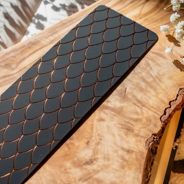 Black Gold Dragon Scales Foil Bookmark for Fantasy Readers and Romantasy Lovers