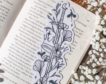 Ivory Sword Fantasy Reader Die-Cut Bookmark for Romantasy Readers