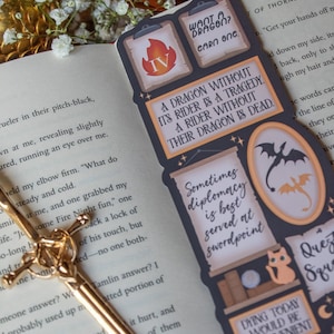Fourth Wing Bookmark | Quote Wall Die-Cut Page Marker for Fantasy Readers image 7