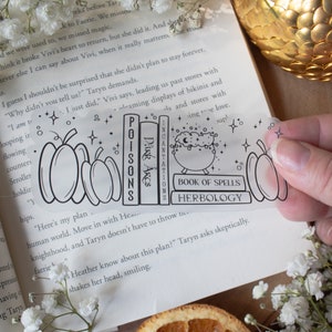 Autumnal Spooky Bookshelf Sticker | Halloween Kindle Bookish Waterproof Vinyl Sticker | Fantasy Reader | Book Lover | 4.25”