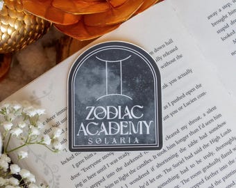 Sticker Académie du zodiaque | Décalcomanie en vinyle imperméable Solaria Arch pour les lecteurs de fantasy