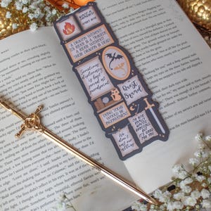 Fourth Wing Bookmark | Quote Wall Die-Cut Page Marker for Fantasy Readers image 5