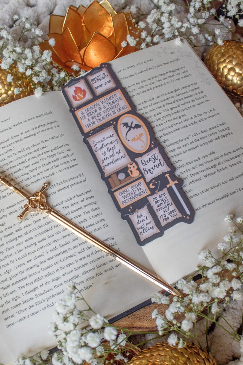 Fourth Wing Bookmark | Quote Wall Die-Cut Page Marker for Fantasy Readers image 5