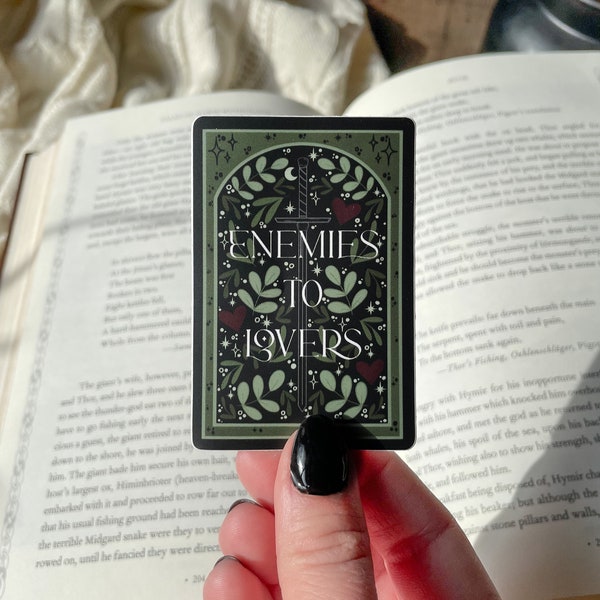 Enemies to Lovers Sword Heart Waterproof Sticker | Bookish Trope Tarot Card Sticker | Reader Sticker | Book Lover Gift | 3x2