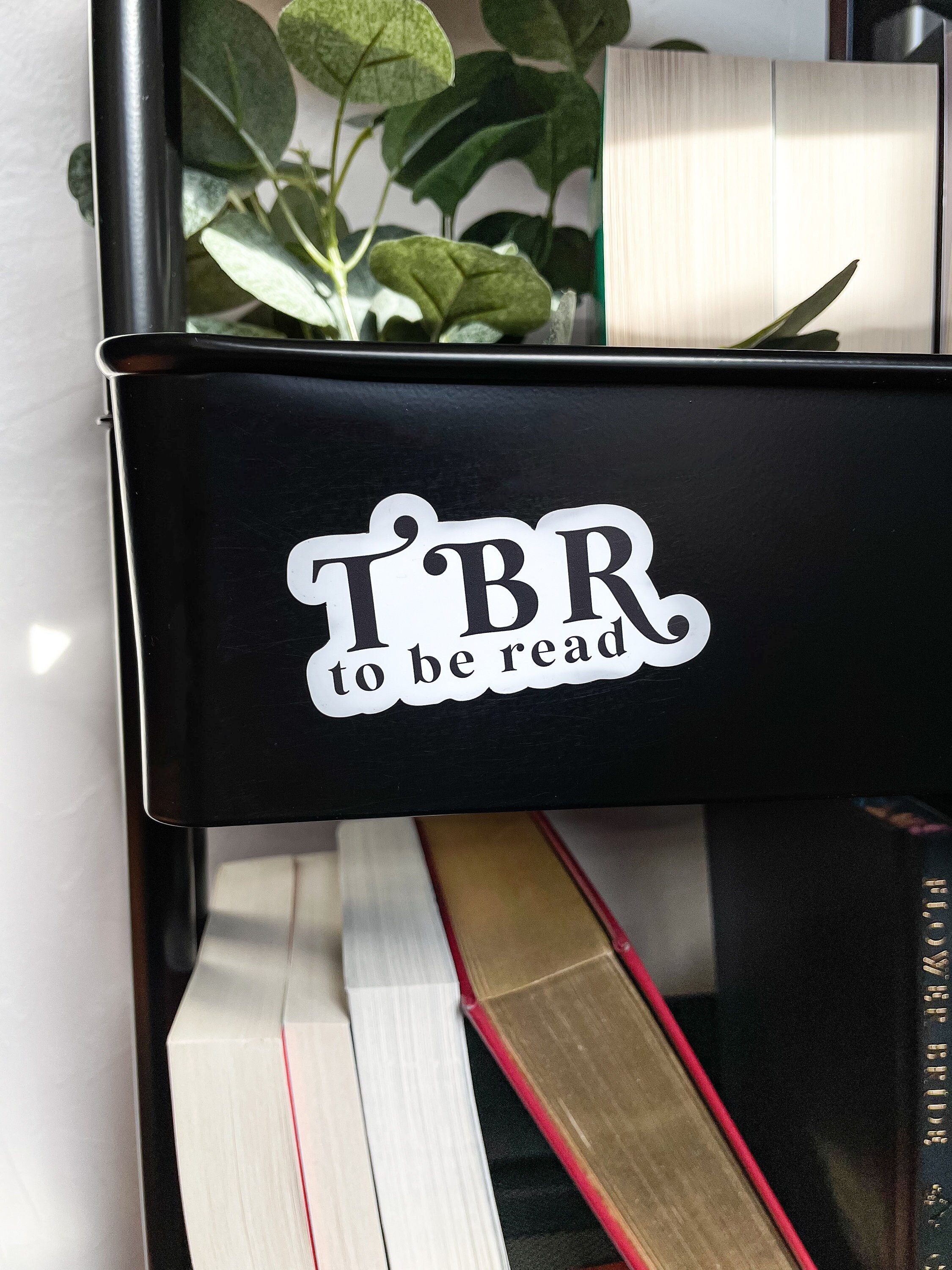 TBR To Be Read Magnet | B&W Bookish Aesthetic Dorm Room | Book Magnet | TBR Cart Organization Magnet | Book Lover Magnet | 3"x1.52" | Glossy
