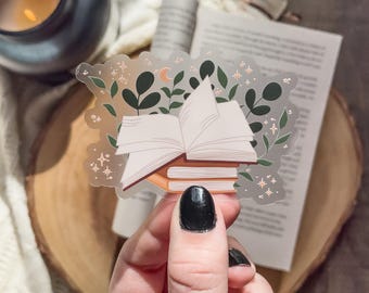Open Magical Books Waterproof Sticker | Bookish Kindle and Water Bottle Sticker | Book Lover Gifts | Fantasy Books Aesthetic | 3”x2.2”
