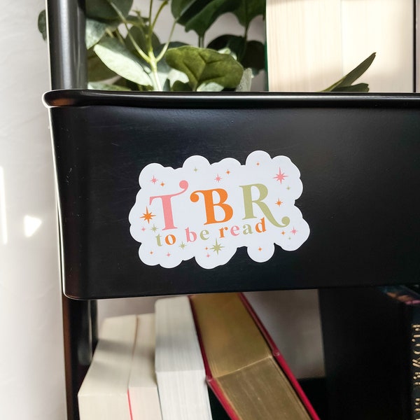 TBR To Be Read Magnet | Colorful Bookish Aesthetic Dorm | Book Magnet | TBR Cart Organization Magnet | Book Lover Magnet | 3"x1.93" | Glossy