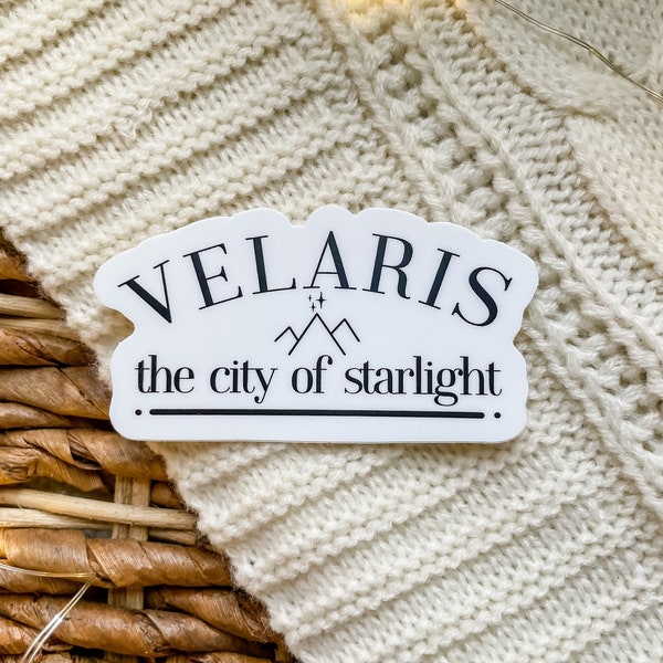 Velaris The City Of Starlight Waterproof Sticker | ACOTAR Inspired Laptop and Water Bottle Sticker | Night Court Sticker | 3" x 1.66"