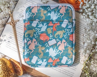 E-Reader Sleeve | Littlest Book Dragon Neoprene Sleeve for Fantasy or Romantasy Readers and Book Lovers