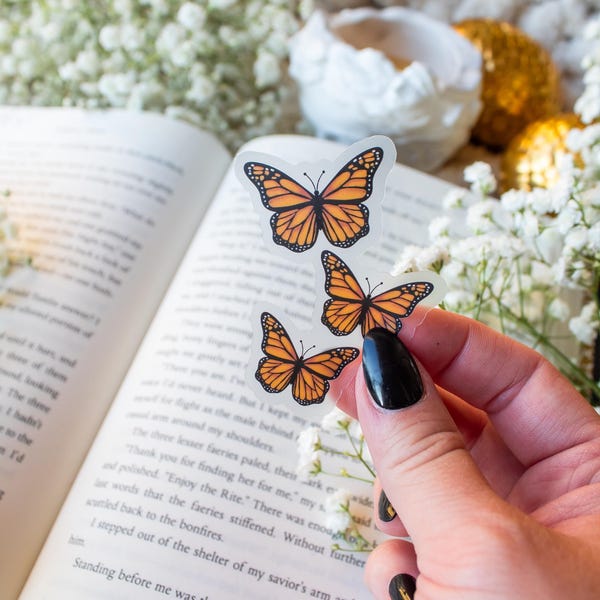 Monarch Butterfly Waterproof Vinyl Sticker: Kindle, Laptop, Water Bottle Decal