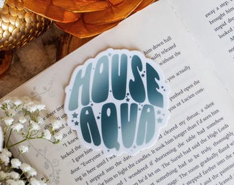 Zodiac Academy Sticker | House Aqua Waterproof Vinyl Decal for Fantasy Readers
