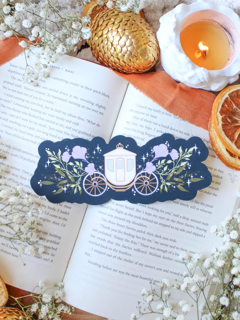Midnight Carriage Ride Bookmark: Regency Romance Reader Gift (6"x2.5") image 2