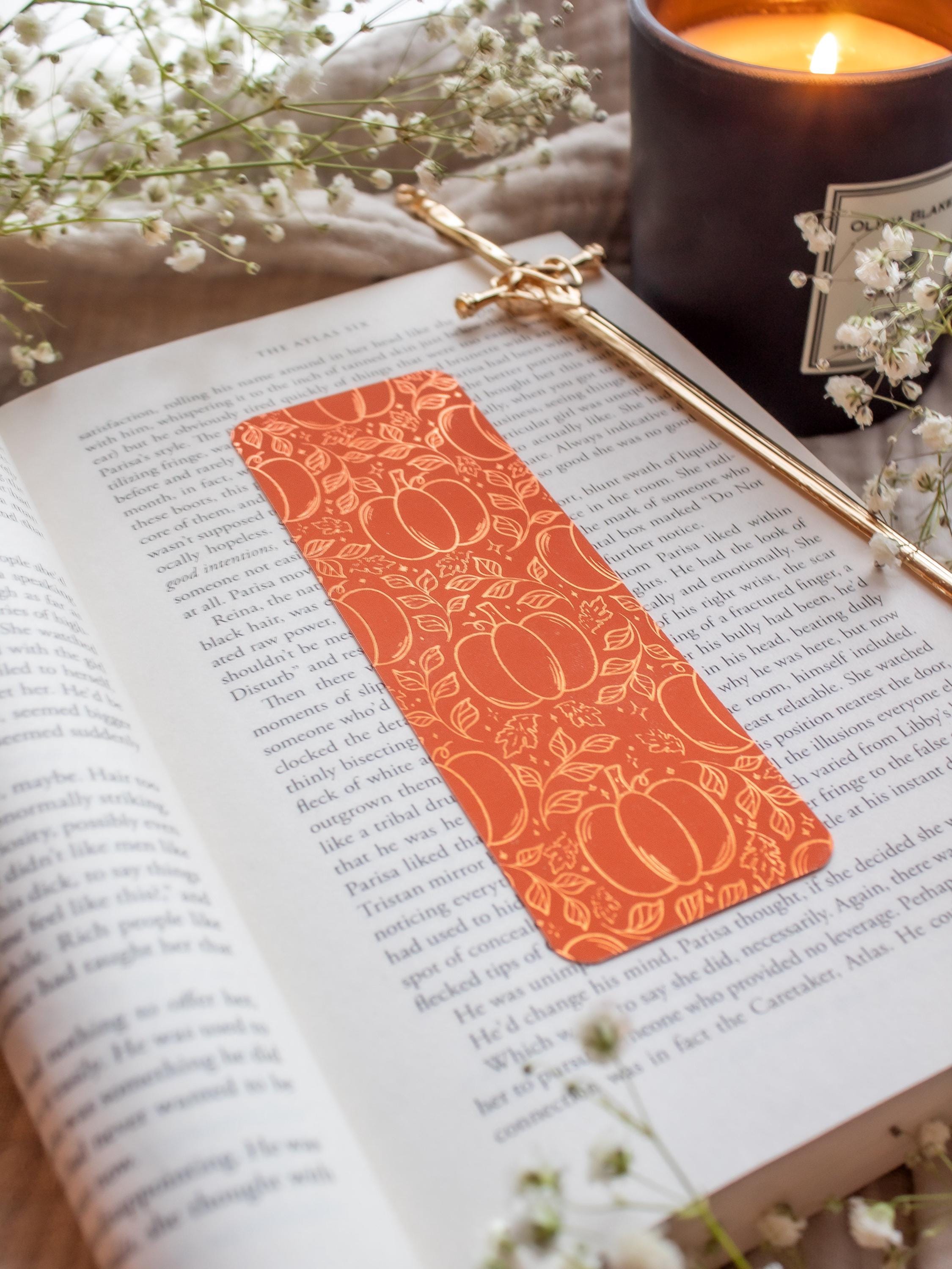 Harvest Pumpkins Autumn Orange Foil Bookmark for Autumn Lovers, Fall ...