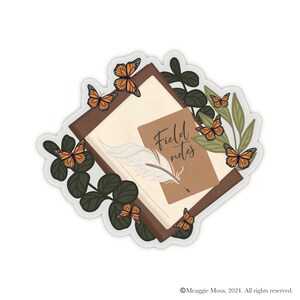 Field Notes Vinyl Sticker | Light Academia | Waterproof Book Sticker | Bookish Laptop Water Bottle Sticker | Reader Sticker | 2.2”x2.4”