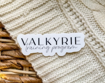 Valkyrie Training Program Waterproof Kindle Sticker | Bookish Stickers for Fantasy and Romantasy Readers / Book Lovers