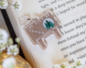 Forks, Washington Sign USB-C Dust Plug Kindle / Phone Charm for Fantasy Readers and Book Lovers