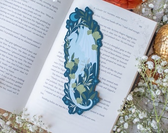 Moonlight Dragon Die-Cut Bookmark | Unique Dragon Bookish Merch For Fantasy Readers and Book Lovers