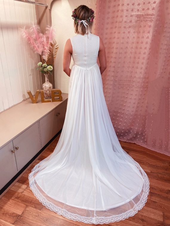 empire waist wedding dress uk Cape Detailed Pearl Embroidered Empire Waist Wedding Dress