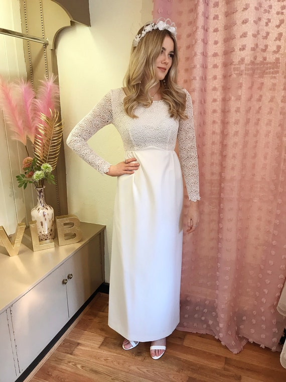 Vintage 1960s Sixties Wedding Dress 