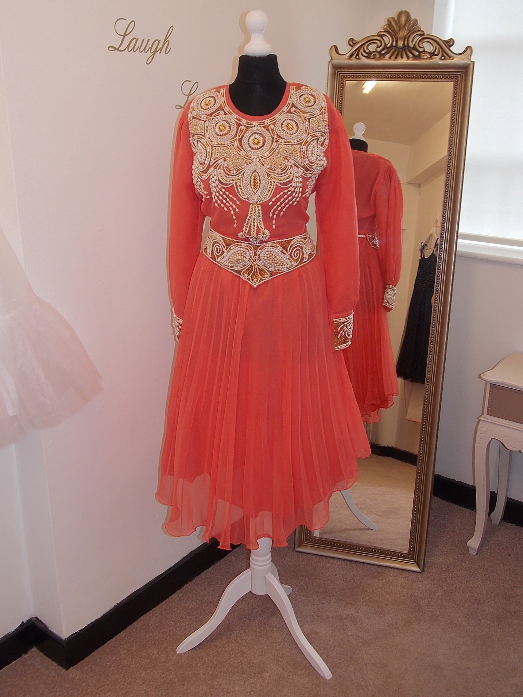 coral dress size 14