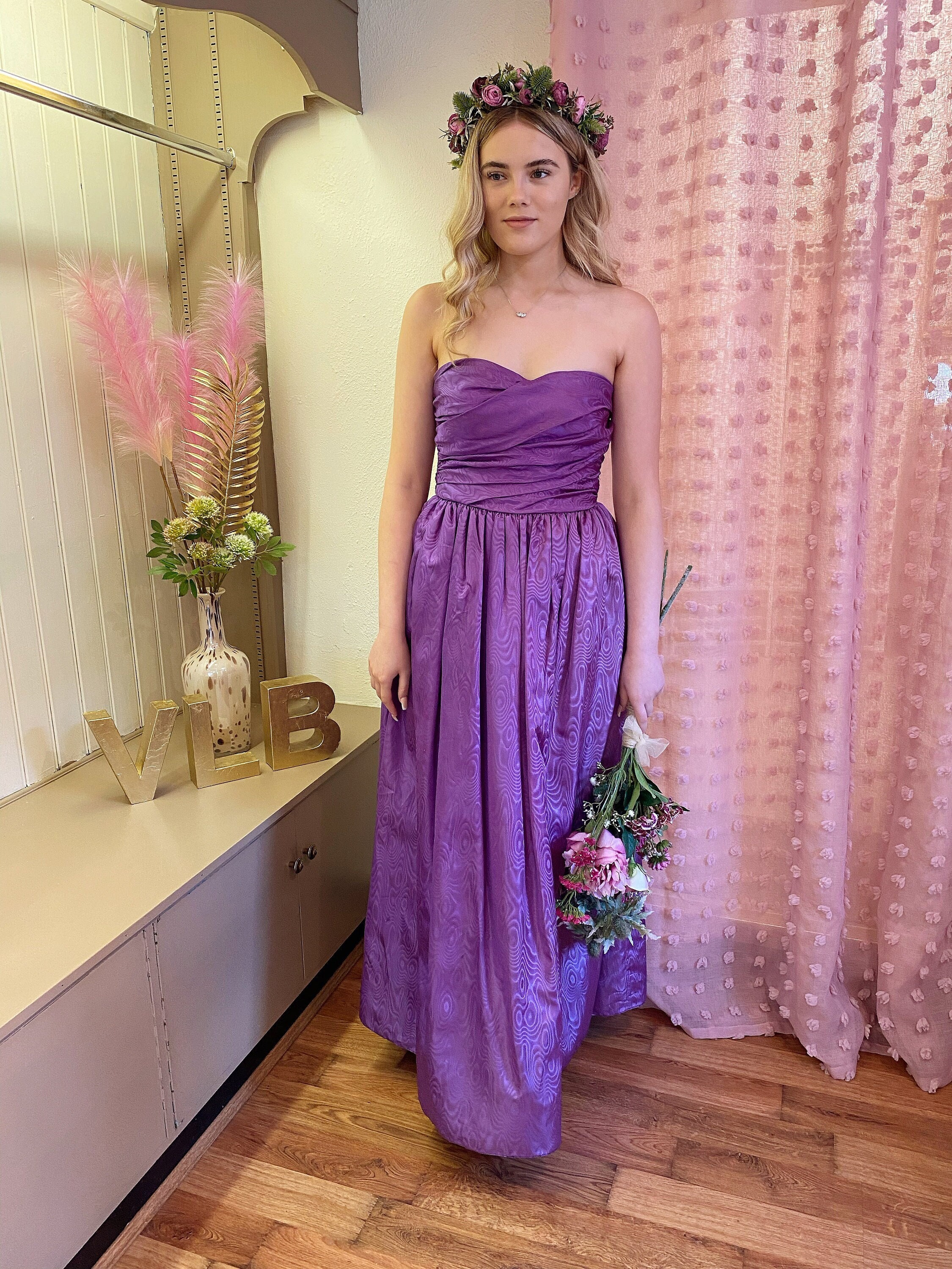 Purple Prom Dress Vintage Strapless ...