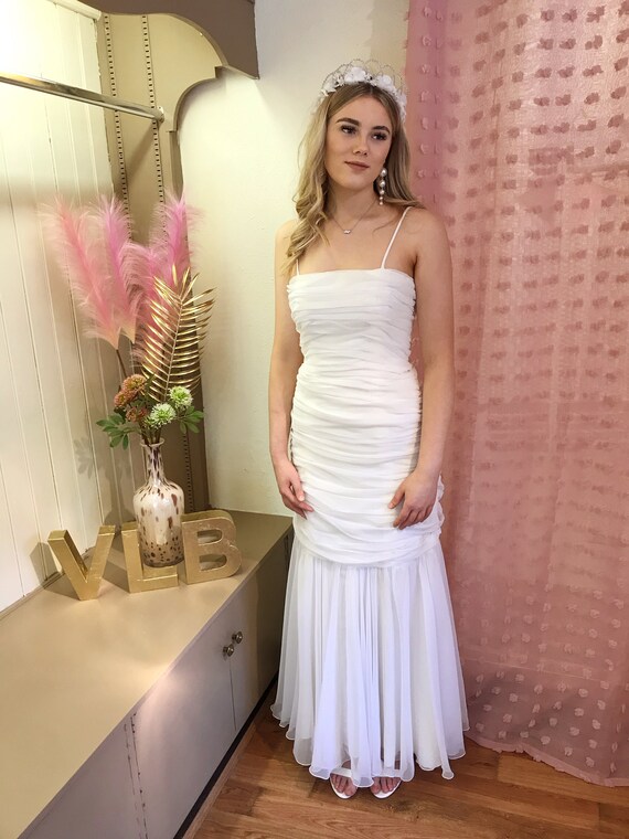 1920s Style Gatsby Wedding Dress Ruched 