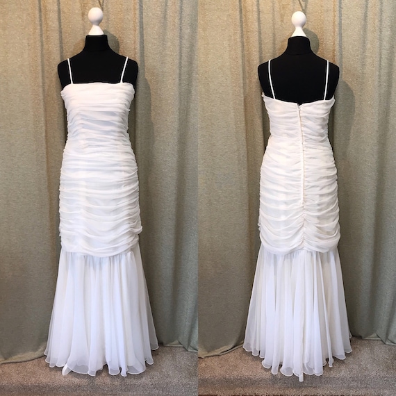 chiffon ruched wedding dress