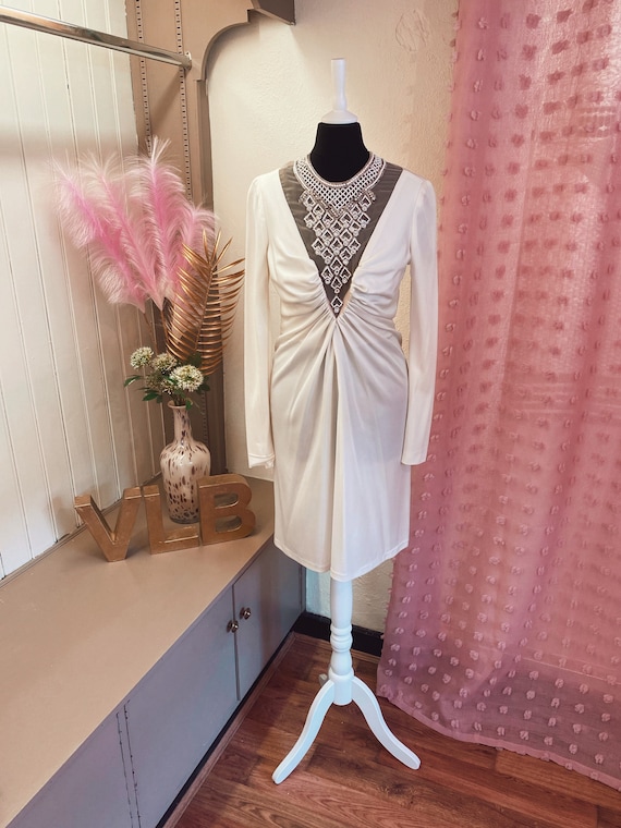 Art Deco Beaded Short Wedding Dress, Mini Dress, 1