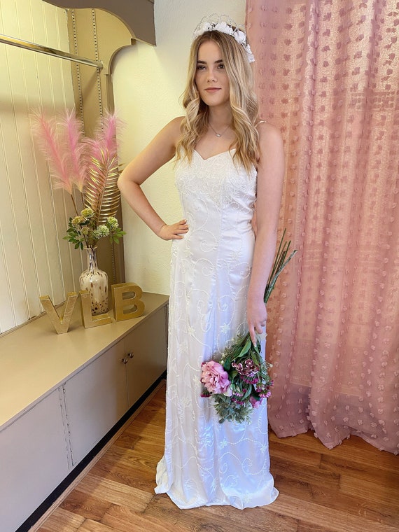 Vestido de novia Art Deco vestido de novia satinado de la | Etsy México