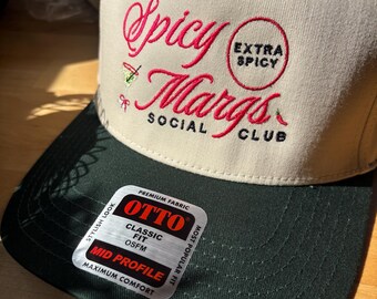 Gorra de camionero bordada Spicy Margs, gorra de cóctel extra picante Spicy Marg Social Club