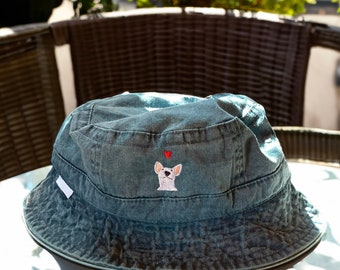 English Bull Terrier Embroidered Bucket Hat, Bull Terrier Gift, I Love Bull Terriers, Dog Mom, Bull Terrier Gift, Custom Embroidered Hat