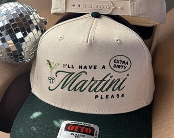 Gorra de camionero bordada "Quiero un Martini extra sucio, por favor", Vodka Martini Social Club, Regalo para amantes del Martini Tini Time