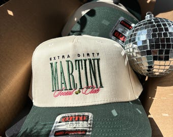 Martini Social Club Trucker Hat, Martini Extra Dirty Girls Trip Gift, Dirty Martini Trucker Hat, Gin Martini Hat, Custom Cocktail Hat