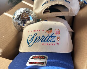 Gorra de camionero bordada "I'll Have A Spritz Please", Spritz Social Club, Aperitivo Spritz, Spritz O' Clock Hat, Regalo para novias Spritz