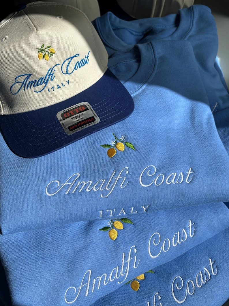 Amalfi Coast Sweatshirt Customizable, Custom Italy Crewneck, Italy Market Sweatshirt, La Dolce Vita, Positano Sweatshirt, Positano Shirt Carolina Blue