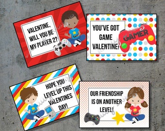 Video Game Valentine; Valentine's Day; Valentines; Class Party; Invite; Valentine's; Valentine Card; Printed Valentines; instant download