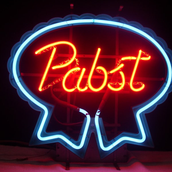 PABST Blue Ribbon Beer NEON lighted sign Vintage Everbrite Electric