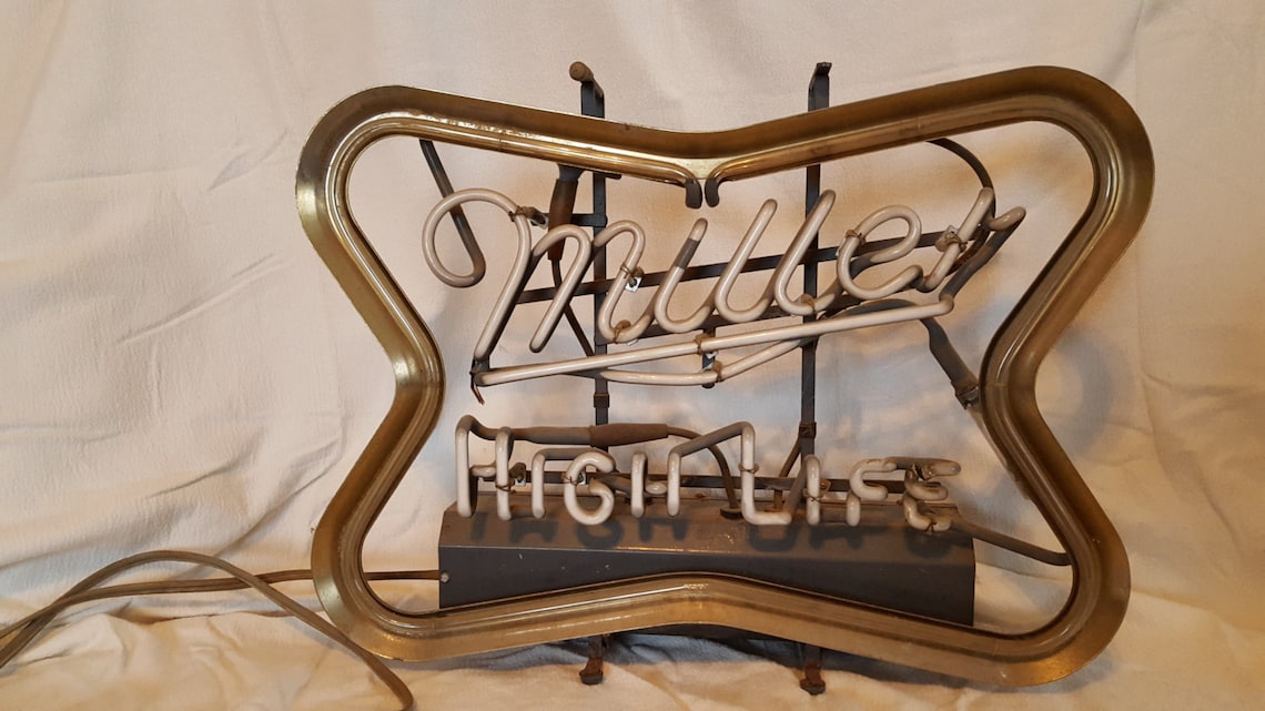 Miller Beer Vintage Neon Bar Sign for Repair or Parts Miller Etsy