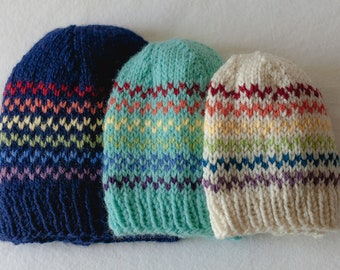 Louisa Rainbow Hat KNITTING PATTERN PDF