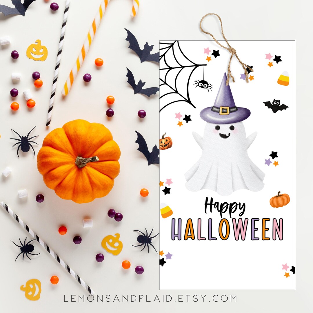 Editable Halloween Favor Tags Boo Gift Tag Costume Party Trick or Treat ...