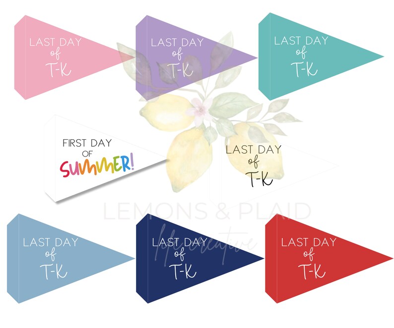 Last Day of TK School Pennant Flag Printable, Summer Classroom Decor ...
