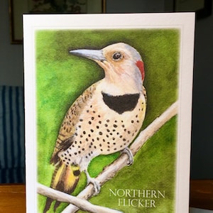 Northern Flicker Blank Note Card, 5.5&quot;x4.25&quot;