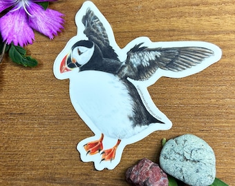 Atlantic Puffin Vinyl Sticker, Waterproof Seabird Decal
