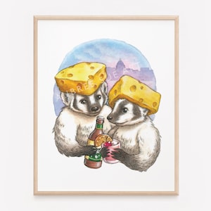 Impresión artística de los Wisconsin Badgers - 8x10