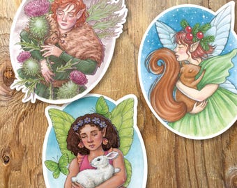 Fairy Iridescent Sticker Pack of 3 | Water Resistant Vinyl