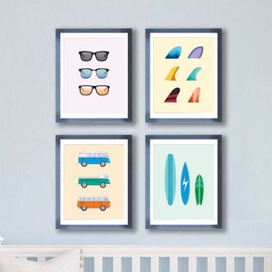 Set of 4 Nursery prints, Beach Nursery Set, Digital Download, Printable. 4 jpg files included with this purchase. 8x10 prints.