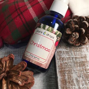 Christmas-Spray-Essential Oil-Pure Drops-Pine-Scent-fresh-Christmas tree-all natural-Room Spray-Body Spray-Mist