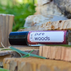 Essential Oil- Roller Bottle- Woods-Aromatherapy-10ml-Roll On-Calm-Therapeutic Essential Oil-Pure Woods-Gifts for him-men's cologne